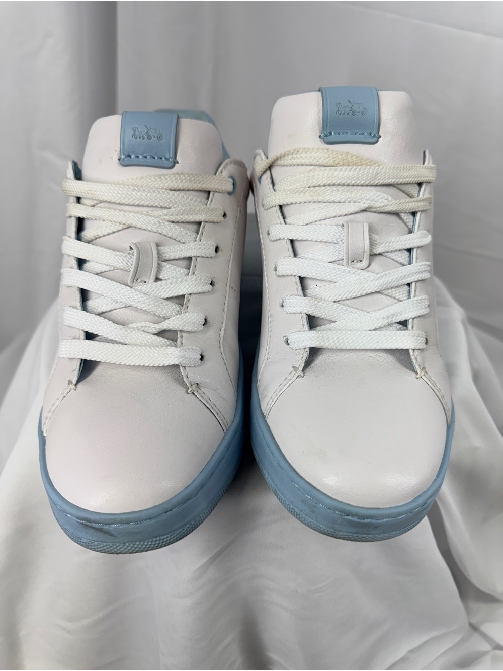 Coach White Sneakers with Light Blue Accents